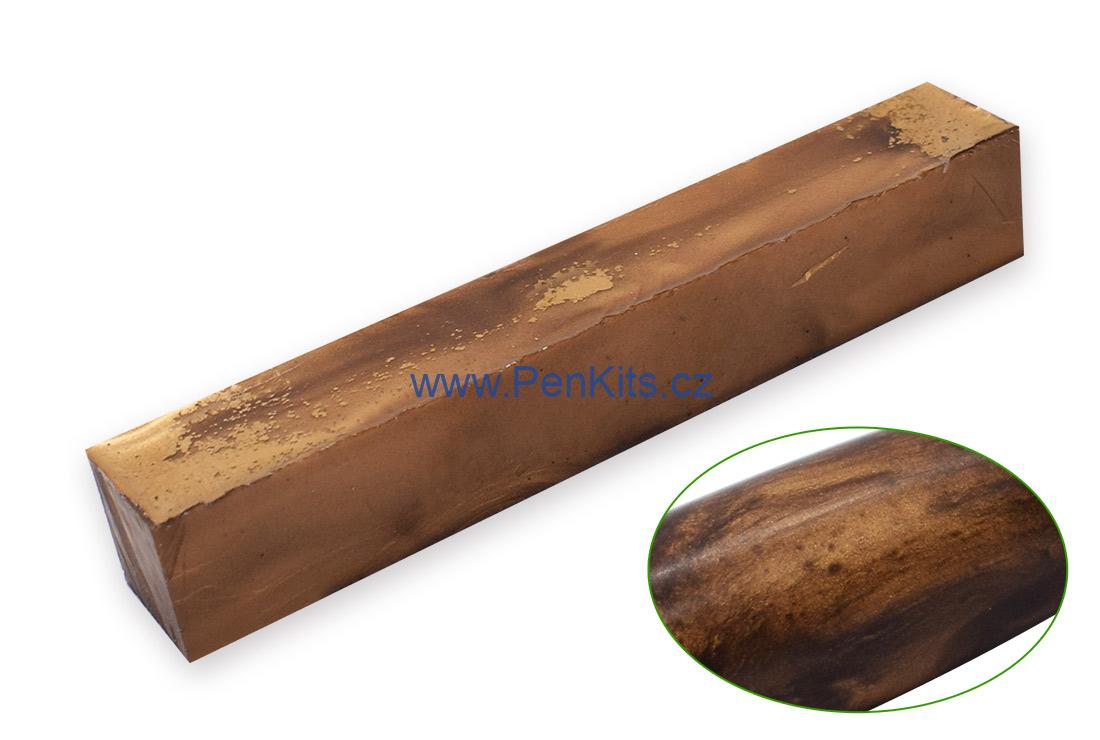 Polotovar perleťová epoxidová pryskyřice a mramorový prach. Barva růžová měď