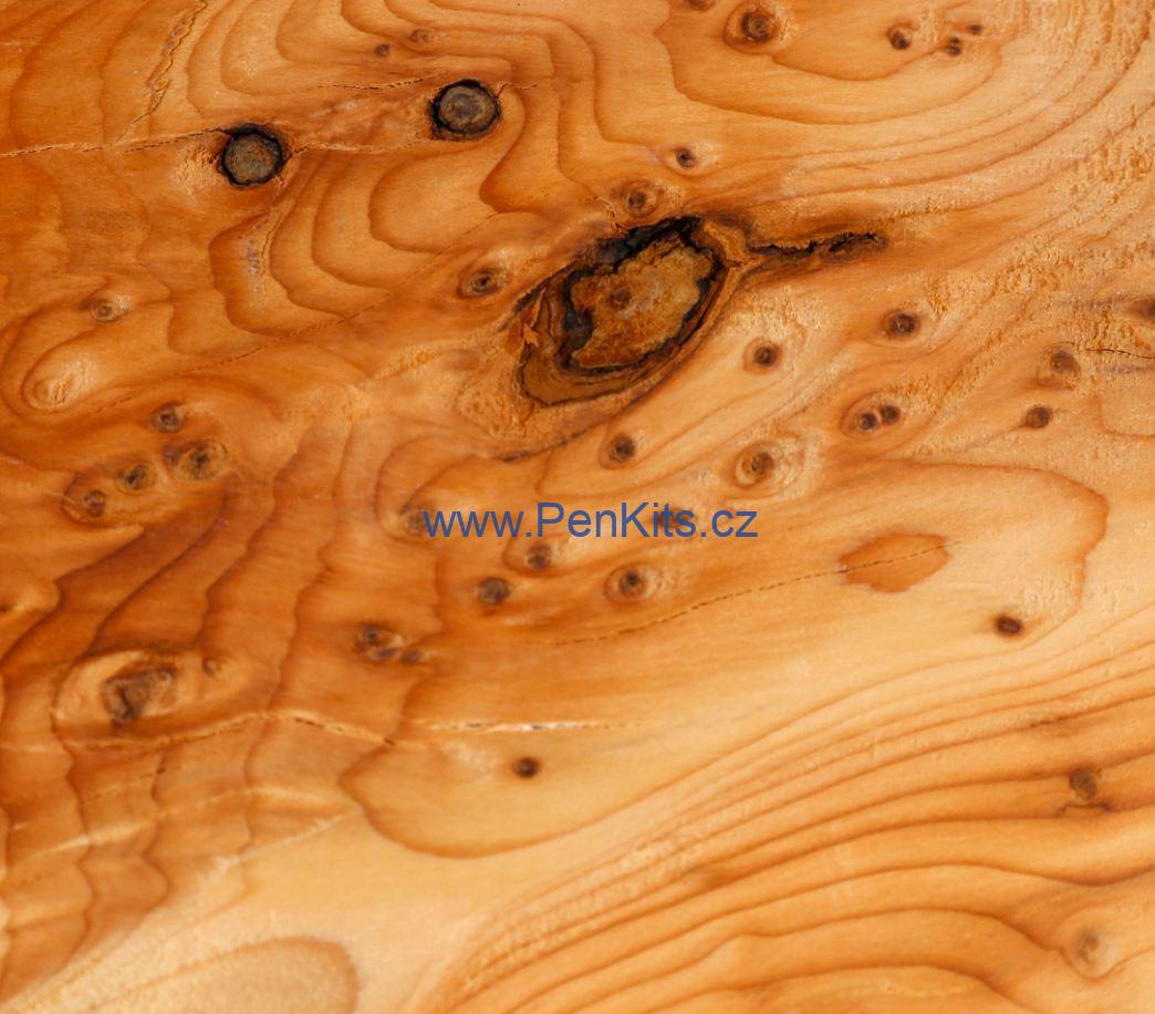 European yew burl - 22 x 22 x 125 mm