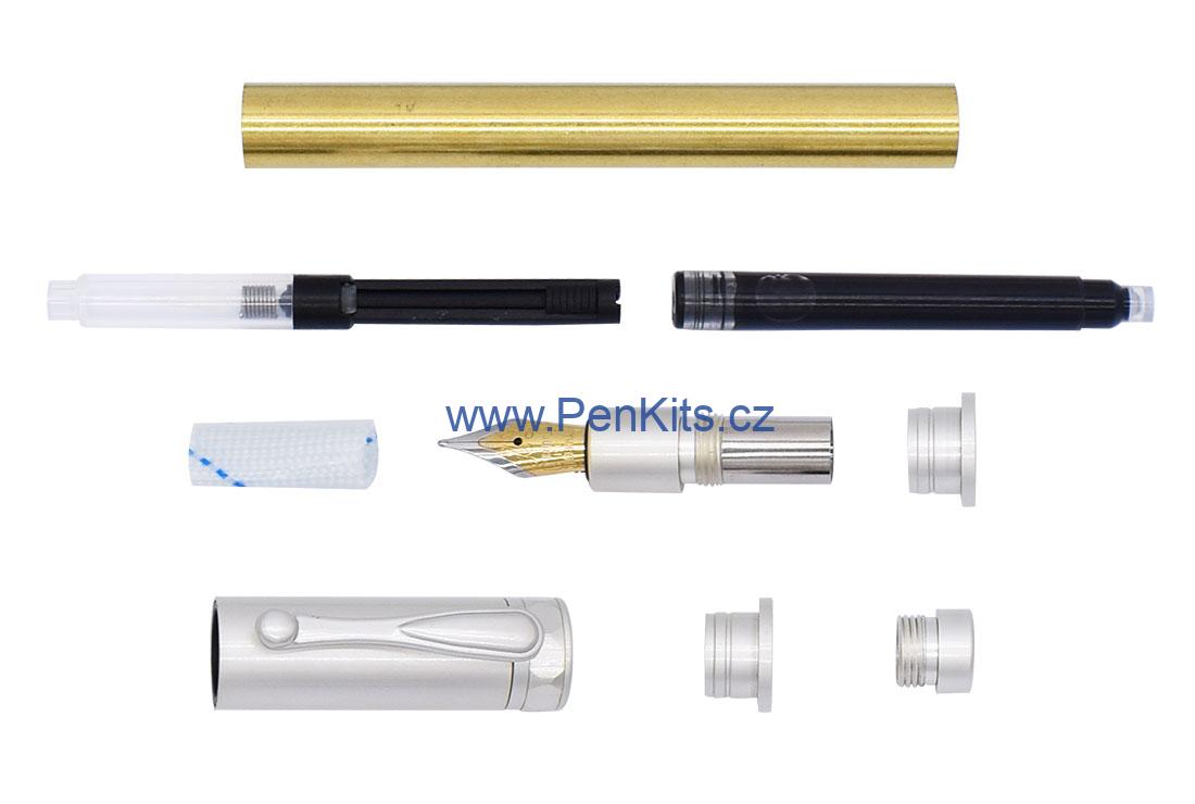 MAGNETIC - sada pro výrobu inkoustového plnícího pera, satin stříbrná