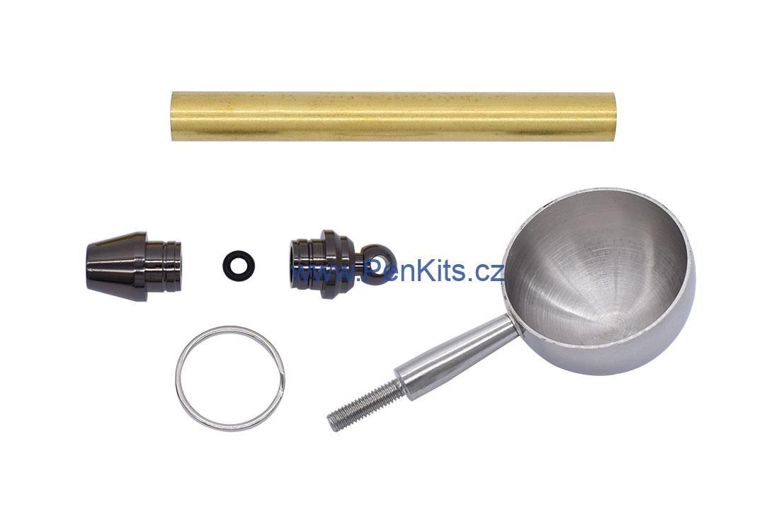 Nerezová odměrka na kávu, čaj malá - sada na výrobu, barva pokovení zbraňová čerň.