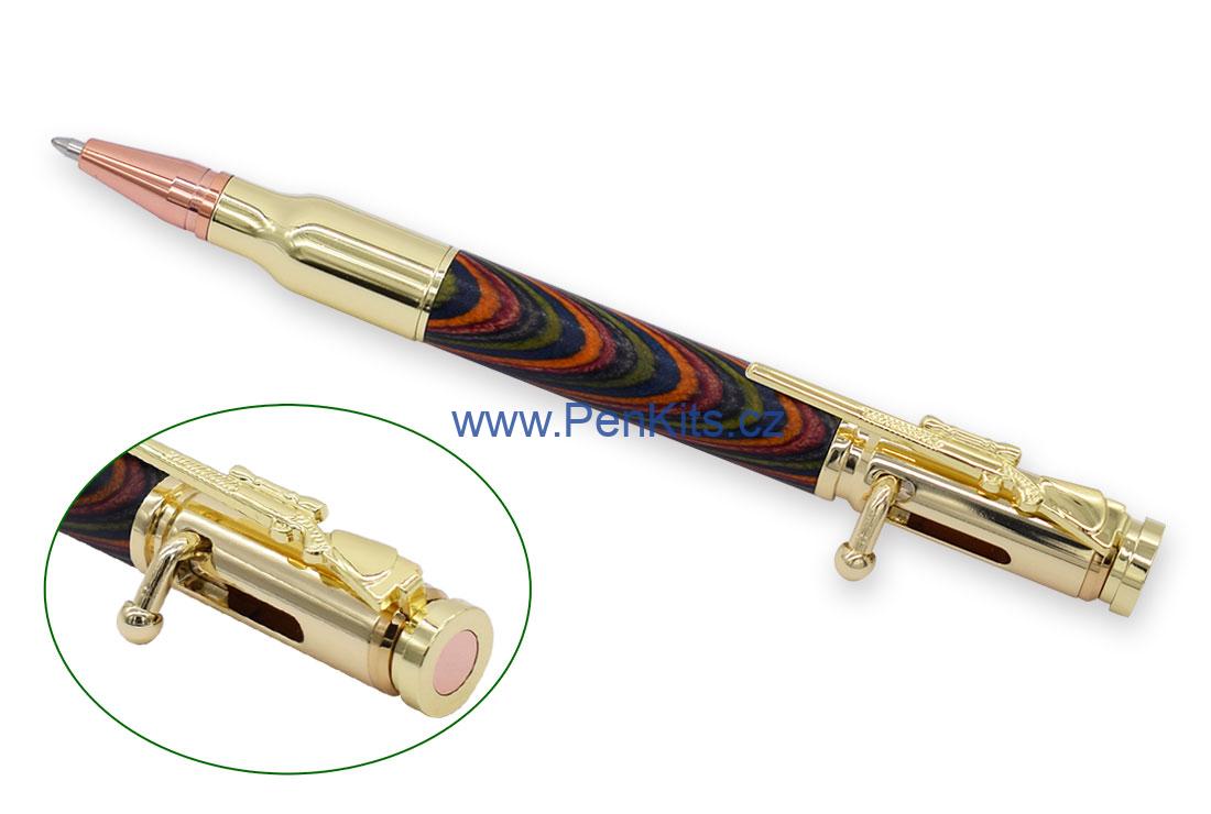 RIFLE BOLT - sada pro výrobu kuličkové propisky zlaté