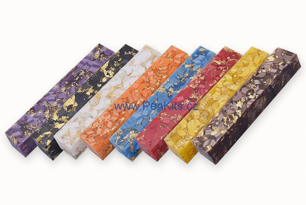 Polotovar epoxidová pryskyřice - bílá se zlatými vločkami