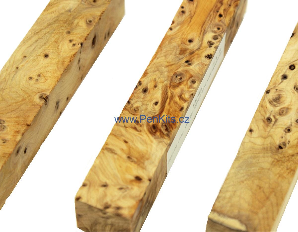European yew burl - 22 x 22 x 125 mm